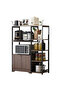 4-Tier Coffee Corner Coffee Cabinet Kitchen Storage Shelf Microwave Oven Stand Rack Spice Organizer