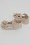 Baby Girl Patent Leather Ballet Shoes with Bow and Velcro, Size 18-19, Beige - 2