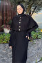 Two Piece Knitwear Dress with Cape - Black
