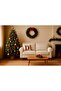 Digital Printed Red Letter D Decorative Throw Pillow Cover with Christmas Pine Decoration - 3