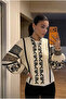 Women's Beige Embroidered Cotton Blouse - 2
