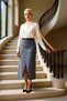 Women's Plain Maxi Woven Skirt with Slit Detail Functional Durable Quality Comfortable Aesthetic - 3