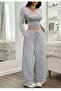 Three Pieces Black Gray Navy Blue Loose Fit Flat Leg Seasonal Fabric Sweatpants. - 3