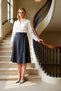 Women's Midi Flared Skirt Striped Woven Polyviscose Mold Functional Durable Quality Modern - 3