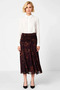 Women's A-Line Patterned Shirred Midi Skirt Functional Durable Quality Comfortable Stylish - 5
