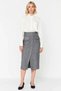 Women's Herringbone Patterned Cashmere Fabric Midi Pencil Skirt Functional Durable Quality Aesthetic - 5