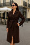 Women's Comfort Double-Breasted Trend Brown Long Cashmere Coat - 2