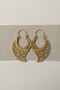 Filigree Patterned Kavis Form Bohemian Earrings Gold Color - 2