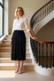 Women's Woven Midi Skirt Ripped Look Molded A-Line Functional Durable Quality Modern - 3