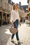 Women's Fan-Shaped Hand-Knitted Handbag - 2