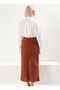 Women's A-Line Maxi Length Slit Woven Skirt 100% Wool Viscose Functional Durable Aesthetic - 6