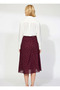 Women's a Line Midi Skirt Polka Dot Patterned 94% Polyester 6% Elastane Functional Durable Stylish - 6