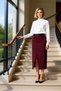 Women's Plain Maxi Woven Skirt with Slit Detail Functional Durable Quality Comfortable Aesthetic - 3