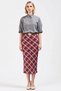 Women's Pencil High Waist Plaid Pattern Maxi Knitted Skirt 99% Polyester 1% Elastane Functional Stylish - 5