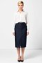 Women's High Waist Front Slit Midi Denim Skirt Functional Durable Quality Comfortable Sports - 5