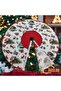 Cream Pine Tree and Figured Christmas Foot Rug, Christmas Tree Skirt, Pine Tree Skirt Washable - 2