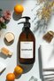 2-Piece Amber Chubby Bottle with Wooden Stand Shampoo and Conditioner 500ml Amber Glass Bottle 2 Pieces - 2