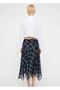 Women Midi Skirt High Waist Skater Fit Asymmetrical Hem Functional Durable Quality Stylish - 6