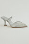 Women's Silver Transparent Pearl Stone Pointed Toe Evening Dress Shoes 8.5 cm Byndprs07 - 2
