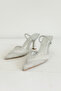 Women's Silver Transparent Pearl Stone Pointed Toe Evening Dress Shoes 8.5 cm Byndprs07 - 4