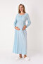 Maternity Nightgown – Lace Detailing, Long Sleeves, Front Buttoned for Easy Breastfeeding, Cotton Fabric - 2