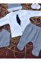 Baby Boy 5-Piece Romper Set with Tie/Hospital Discharge - 2
