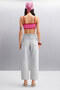 Rosalinda women's Corded Fabric stretch fabric contrast Piped pink bustier - 6