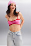 Rosalinda women's Corded Fabric stretch fabric contrast Piped pink bustier - 3