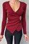 Women's Buckle Detail Double-Breasted Necklace Bluse - 2