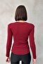 Women's Buckle Detail Double-Breasted Necklace Bluse - 8