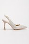 Women's Stone Embroidered Evening Dress Shoes and Bag Set - 5