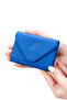 Genuine Leather Women's Accordion Wallet |   Mia 2190 Flother Mat Cobalt Blue - 5