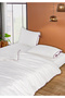 Elite Piped 100% Cotton Duvet Cover Set Single Ecru Purple 160X220Cm - 6