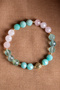 Certified Fluorite-Pink Quartz-Amazonite Natural Stone Zircon Apparatus Bracelet Odt112 - 5
