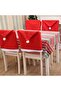 Christmas Chair Covers Set of 6 Santa Hat Chair Back Covers (Red) - 4
