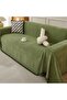 Sofa Cover Washable Fishbone Pattern 71" x 134" Green - 7