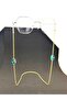 Italian chain single large stone eyeglass cord / chain aqua - 2