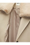 Detachable Faux Fur Collar Coat Oversized Cashmere Long Sleeve with Pockets Buttoned - 6