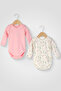 Girl - Baby Boy Long Sleeve Printed Patterned 100% Cotton Soft (2-Piece Bodysuit)