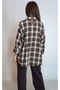 Women's Aci Brown Plaid Cotton Button-Up Shirt Yy101293 - 8