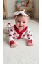 Baby Girl Sweet Heart Pattern Long Sleeve Ruffle Romper - 5
