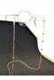 Row of Natural Ruby Gemstone Eyeglass Cord / Chain