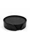 Coaster with Stitched Faux Leather Black 6 Pieces (with Holder Stand) - 2