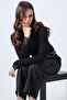 Black Tulle Detailed High Neck Ribbed Knit Sweater Vs01692 - 3