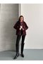 Asur Boutique Women's Felt Fabric Buckle Zipper Jacket - 7