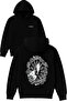 Live the Tasarım Printed Oversized Black Hooded Sweatshirt