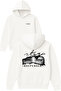 Indepen Stay Tasarım Printed Oversized White Hooded Sweatshirt