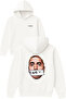 My Name Tasarım Printed Oversized White Hooded Sweatshirt