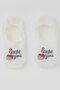 Girl's Ballerina Socks Love Themed Heart Printed 5-14 Years Old, Ecru