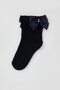 Girl's Fishnet Socks with Bow Accessories and Pearls, Age 5-8, Navy Blue